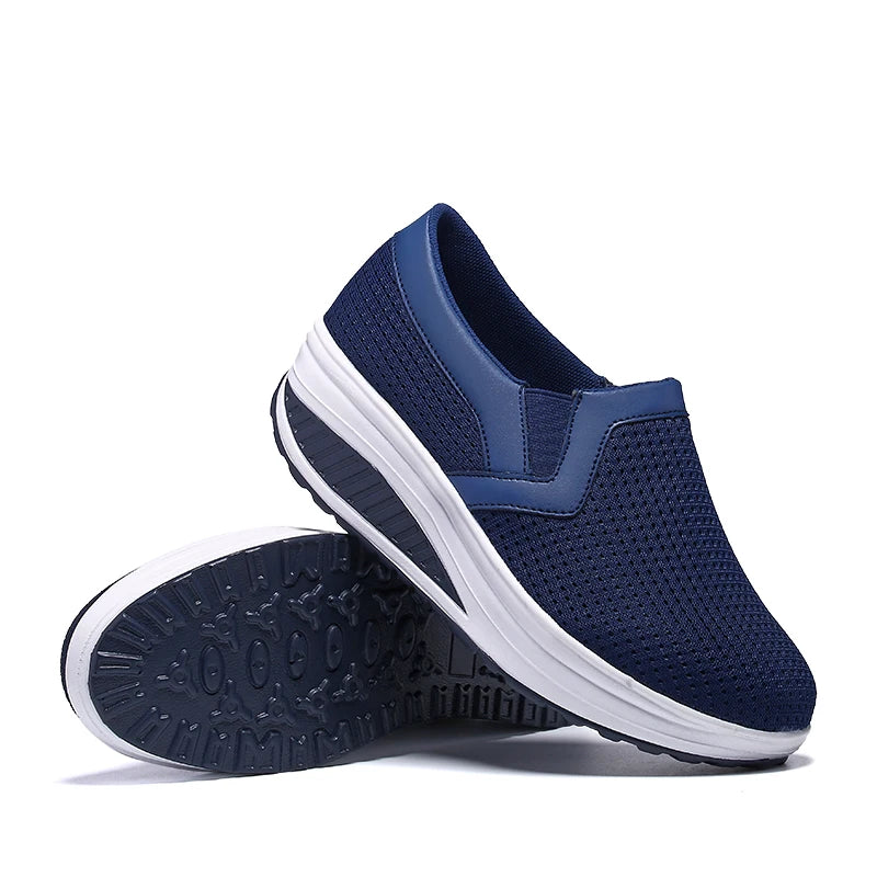 Womens Shoes 2026 Summer Swing Casual Air Mesh Breathable Wedges Sport Femme Platform Shoes Zapatos Sneakers Women