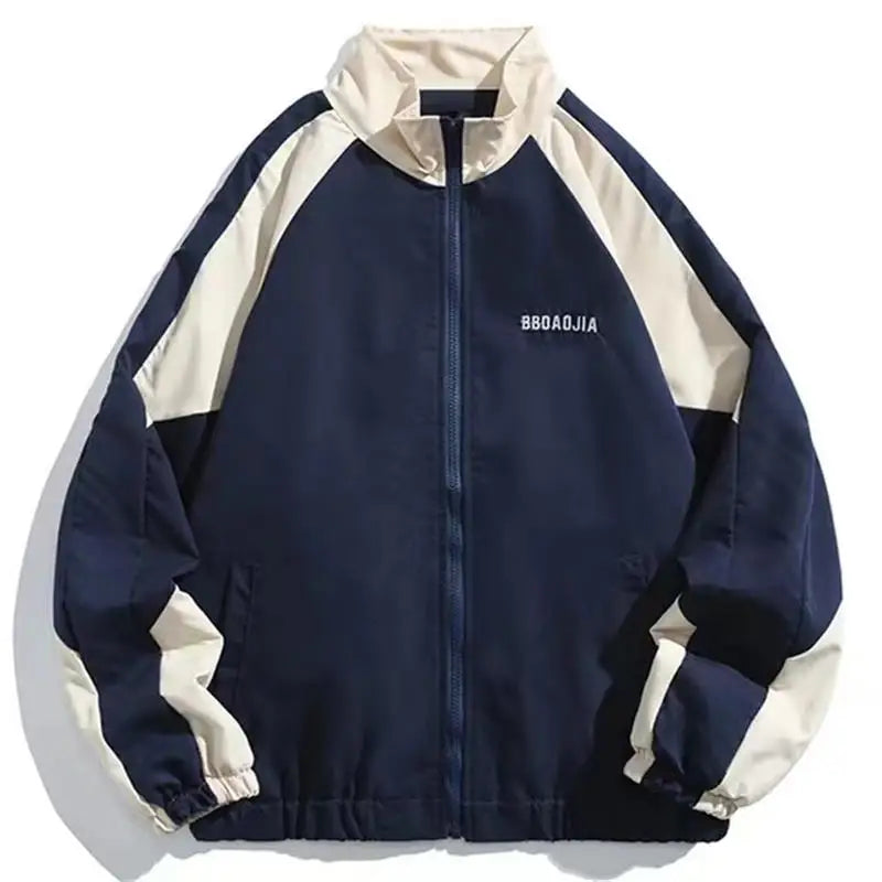Reflective Striped Jacket Windbreaker Coat 2024 Men Hip Hop Streetwear Zipper Up Jacket Harajuku Thin Coats Sports Black Blue