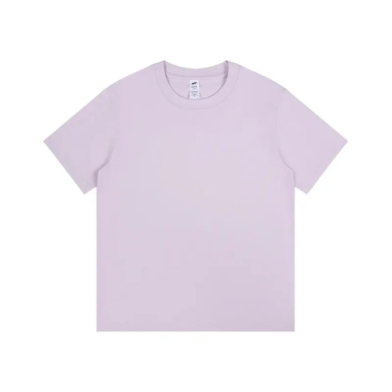 Men's 230g Heavy Cotton Short-sleeved T-shirt Men Pure Cotton Loose Solid Color Bottoming Shirt Trendy Man T-shirt Tops Clothes