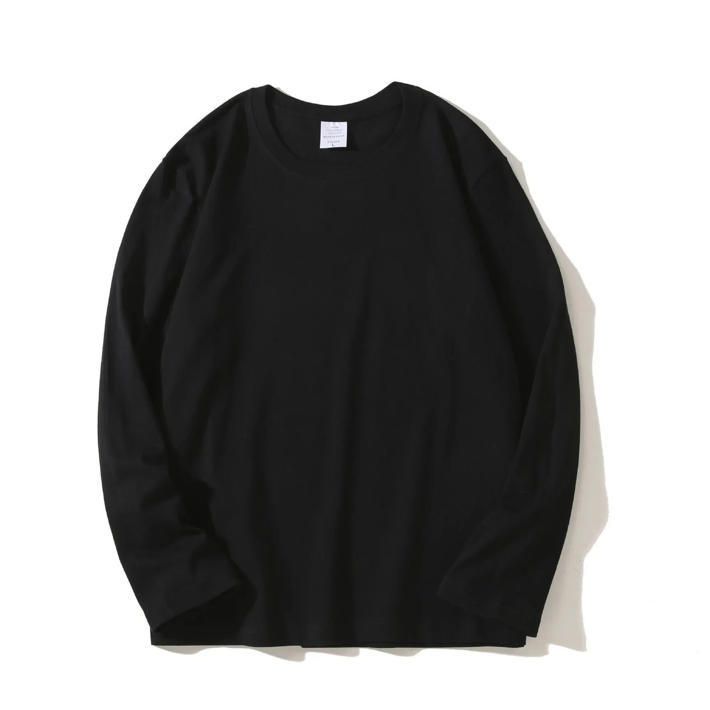 Heavy Cotton Men's Long Sleeve T Shirt Solid Color Cotton Bottom Shirt Half Sleeve 100% Cotton T Shirt Korean Tee