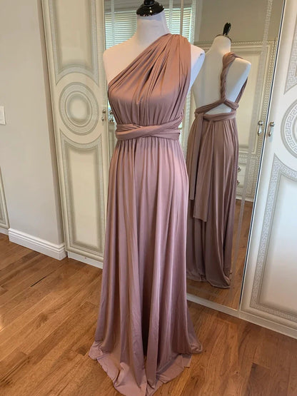 Multiway Bridesmaid Dress Infinity Outfit Floor Length Maxi Wrap Convertible Dresses Wedding Dress Multi-way Rust Dress