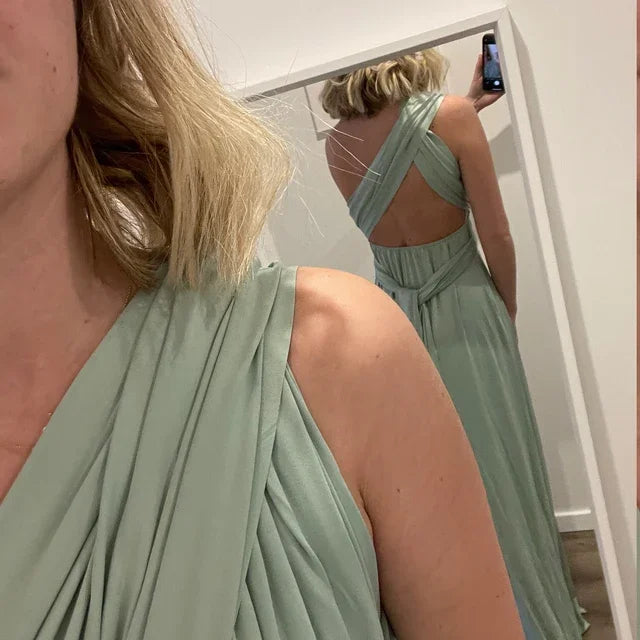 Multiway Bridesmaid Dress Infinity Outfit Floor Length Maxi Wrap Convertible Dresses Wedding Dress Multi-way Rust Dress