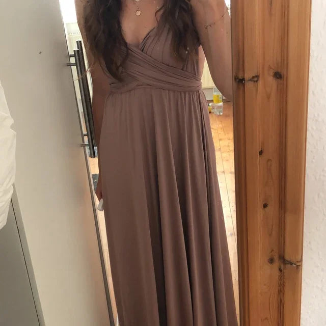 Multiway Bridesmaid Dress Infinity Outfit Floor Length Maxi Wrap Convertible Dresses Wedding Dress Multi-way Rust Dress