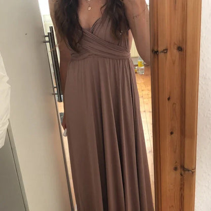 Multiway Bridesmaid Dress Infinity Outfit Floor Length Maxi Wrap Convertible Dresses Wedding Dress Multi-way Rust Dress