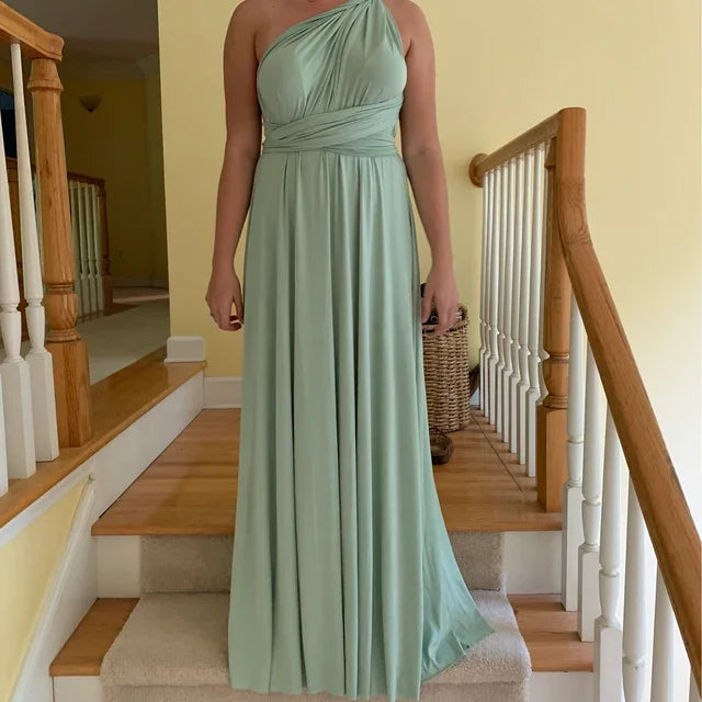 Multiway Bridesmaid Dress Infinity Outfit Floor Length Maxi Wrap Convertible Dresses Wedding Dress Multi-way Rust Dress