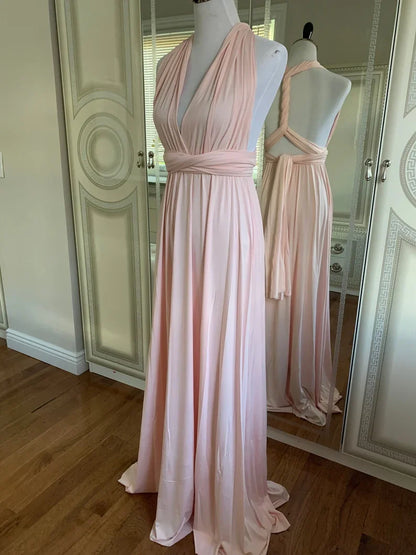 Multiway Bridesmaid Dress Infinity Outfit Floor Length Maxi Wrap Convertible Dresses Wedding Dress Multi-way Rust Dress