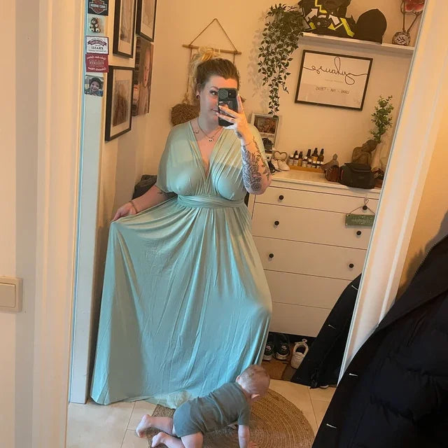 Multiway Bridesmaid Dress Infinity Outfit Floor Length Maxi Wrap Convertible Dresses Wedding Dress Multi-way Rust Dress