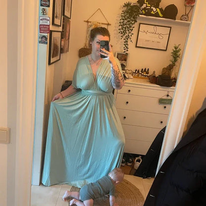 Multiway Bridesmaid Dress Infinity Outfit Floor Length Maxi Wrap Convertible Dresses Wedding Dress Multi-way Rust Dress