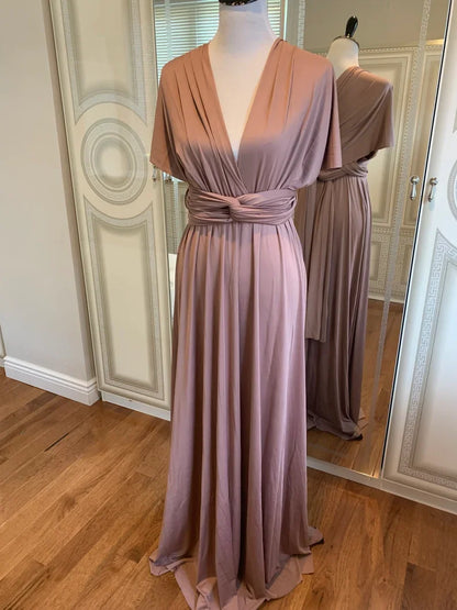 Multiway Bridesmaid Dress Infinity Outfit Floor Length Maxi Wrap Convertible Dresses Wedding Dress Multi-way Rust Dress
