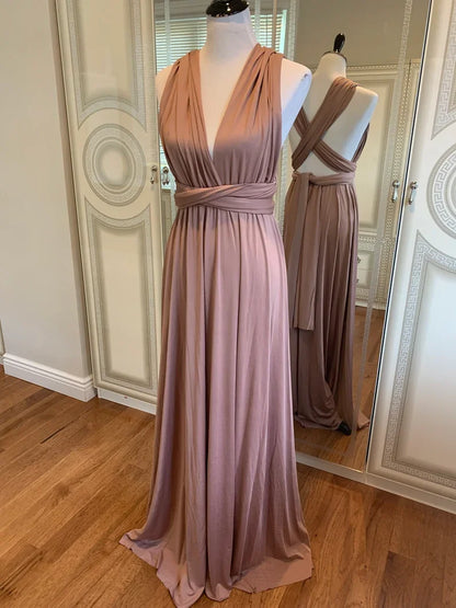 Multiway Bridesmaid Dress Infinity Outfit Floor Length Maxi Wrap Convertible Dresses Wedding Dress Multi-way Rust Dress