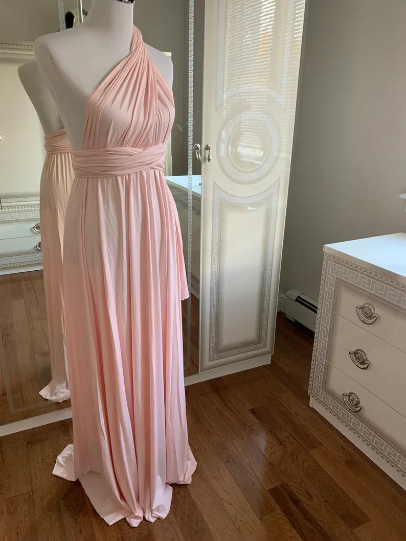 Multiway Bridesmaid Dress Infinity Outfit Floor Length Maxi Wrap Convertible Dresses Wedding Dress Multi-way Rust Dress