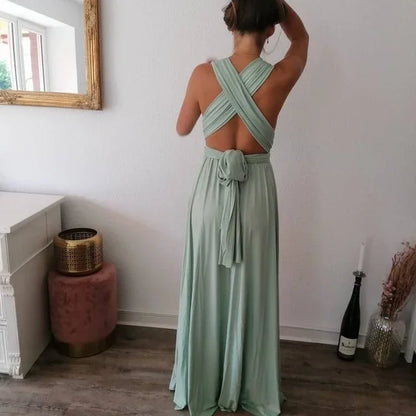 Multiway Bridesmaid Dress Infinity Outfit Floor Length Maxi Wrap Convertible Dresses Wedding Dress Multi-way Rust Dress