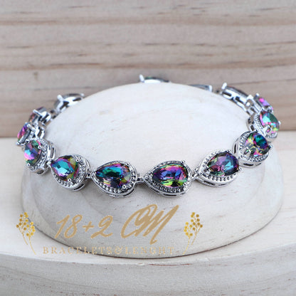 Silver 925 Women Bridal Jewelry Sets Wedding Costume Jewellery Rainbow Cubic Zirconia Earrings Rings Bracelets Pendant Necklace