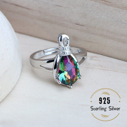 Silver 925 Women Bridal Jewelry Sets Wedding Costume Jewellery Rainbow Cubic Zirconia Earrings Rings Bracelets Pendant Necklace