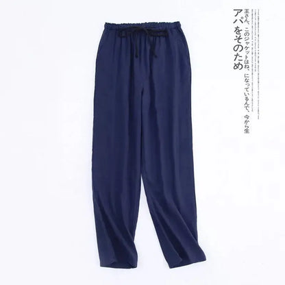 Spring Couples Cotton Gauze Sleep Pants Ladies Home Tie Pajama Pant Men's Bottom Pants Sleeping Pants Woman Pajama Bottoms