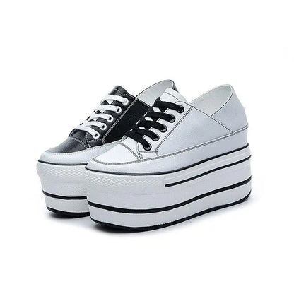 Fujin Genuine Height Increased Super High Platform Casual Sports Women Casual Shoes Wedge Heel Increased Heel Slip on Sneakers