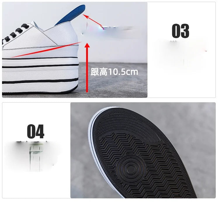 Fujin Genuine Height Increased Super High Platform Casual Sports Women Casual Shoes Wedge Heel Increased Heel Slip on Sneakers