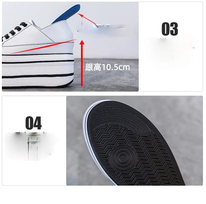 Fujin Genuine Height Increased Super High Platform Casual Sports Women Casual Shoes Wedge Heel Increased Heel Slip on Sneakers
