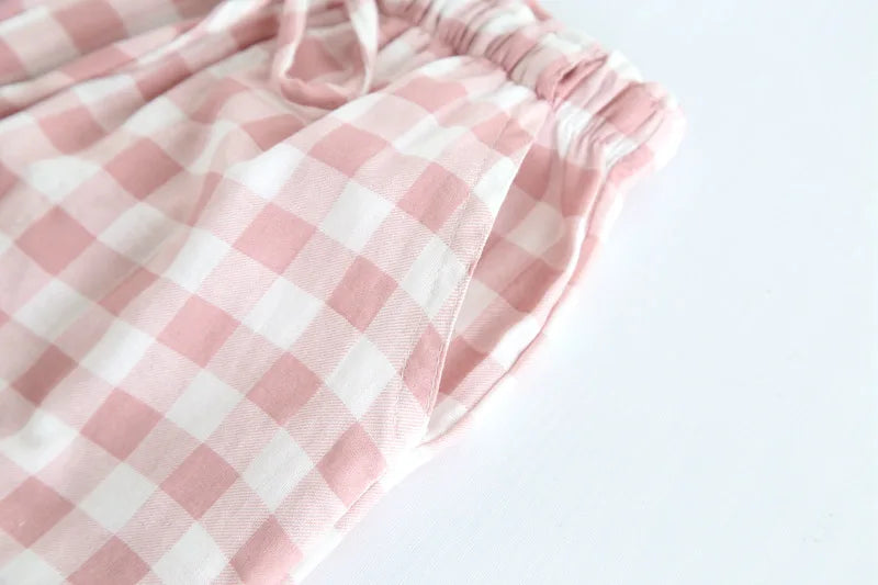 Spring Couples Cotton Gauze Sleep Pants Ladies Home Tie Pajama Pant Men's Bottom Pants Sleeping Pants Woman Pajama Bottoms