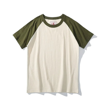 Akkad Kuti 2024 Japanese Retro Style Male Crew Neck Raglan Sleeves TShirts Student Casual Good Collocation Tee 100% Cotton