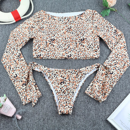 2025 Surfing Women's Swimsuit RashGuard Bikinis Long Sleeve Swimwear Female Print Summer Bathing Suit 2-piece Sports Biquini
