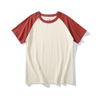 Akkad Kuti 2024 Japanese Retro Style Male Crew Neck Raglan Sleeves TShirts Student Casual Good Collocation Tee 100% Cotton