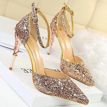 BIGTREE Shoes Heels 2026 New Woman Pumps Sequins High Heels Women Shoes Fashion Ladies Shoes Gold Sliver Stiletto Heels Sandals
