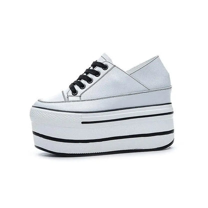 Fujin Genuine Height Increased Super High Platform Casual Sports Women Casual Shoes Wedge Heel Increased Heel Slip on Sneakers