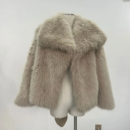 Women's Faux Fur Jacket Loose Long-Sleeved Coat Toca Fox Design Autumn/Winter 2025 Collection