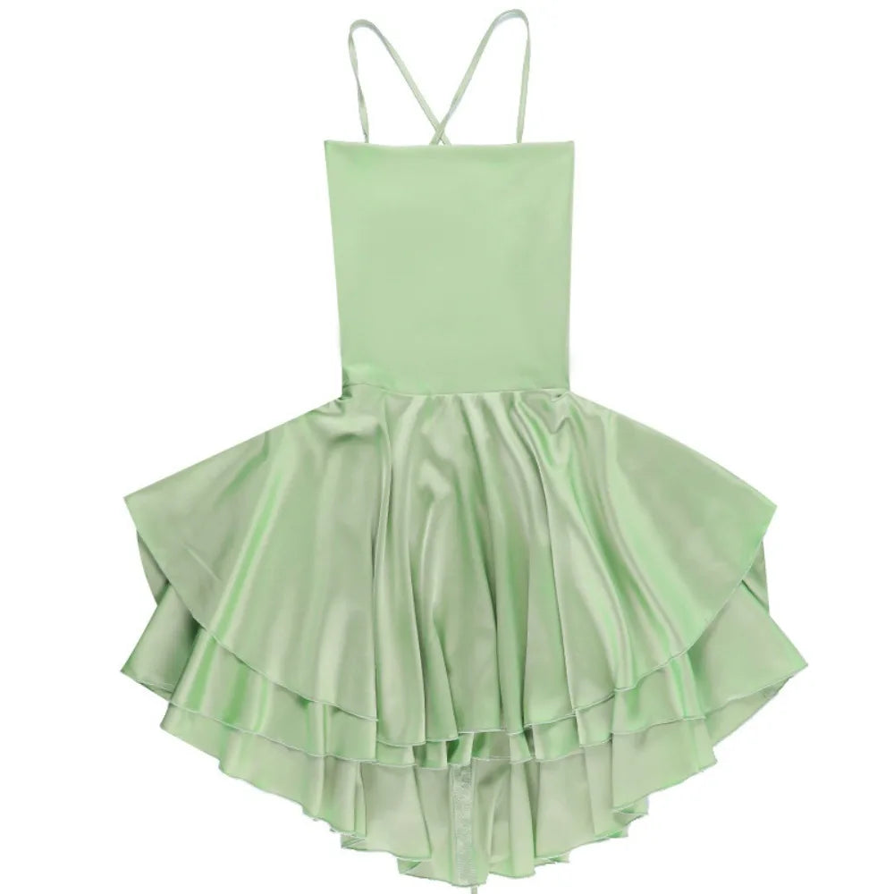 Popular Sleevesless Mini Dress Spaghetti Strap Solid Color Women Dress Sexy Tie-up Clubwear
