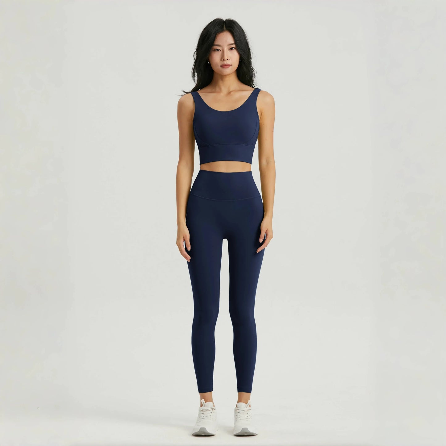 Seamless Yoga Set Women Gym Clothing Sports Bra Semi-Fixed Cups Workout Tops Anti Rolling Yoga Leggings with Pocket Tights