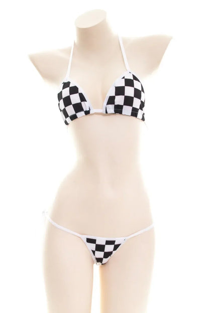 Japanese Sexy Lingerie Lolita Kawaii Mosaic Cartoon Anime Mini Bikini Adult Cosplay Erotic Costumes Bra Women Underwear Set