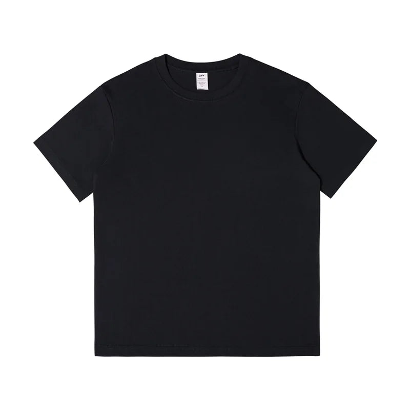 Men's 230g Heavy Cotton Short-sleeved T-shirt Men Pure Cotton Loose Solid Color Bottoming Shirt Trendy Man T-shirt Tops Clothes