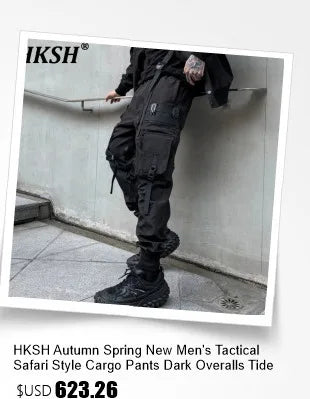 HKSH Men's Tide Classic Thicken Pure Cotton Fleece Harem Pants Suspension Sports Casual Trousers Dark Chic Grey RO Style HK1394