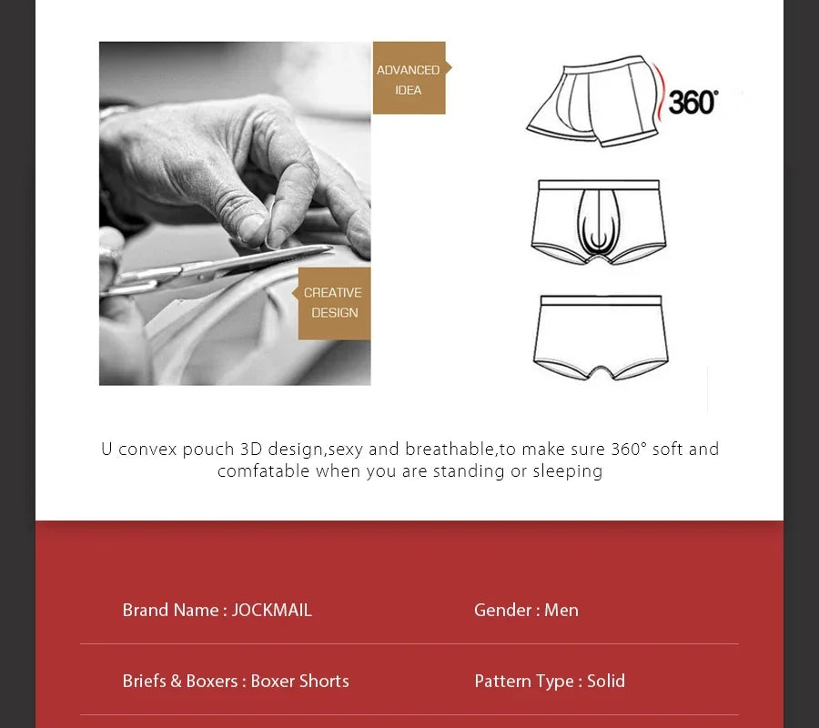 JOCKMAIL  Mens Underwear Boxers Bulge Enhancing with Push Up Cup Underwear Men Shorts Trunk Enlarge Mens Panties Underpants