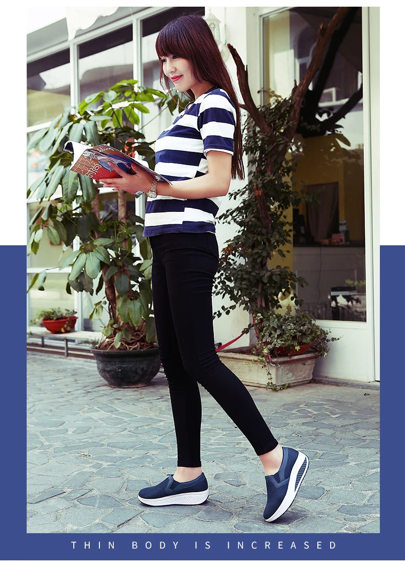Womens Shoes 2026 Summer Swing Casual Air Mesh Breathable Wedges Sport Femme Platform Shoes Zapatos Sneakers Women