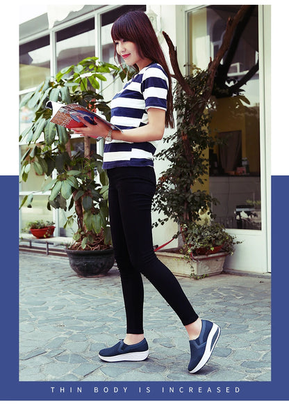 Womens Shoes 2026 Summer Swing Casual Air Mesh Breathable Wedges Sport Femme Platform Shoes Zapatos Sneakers Women