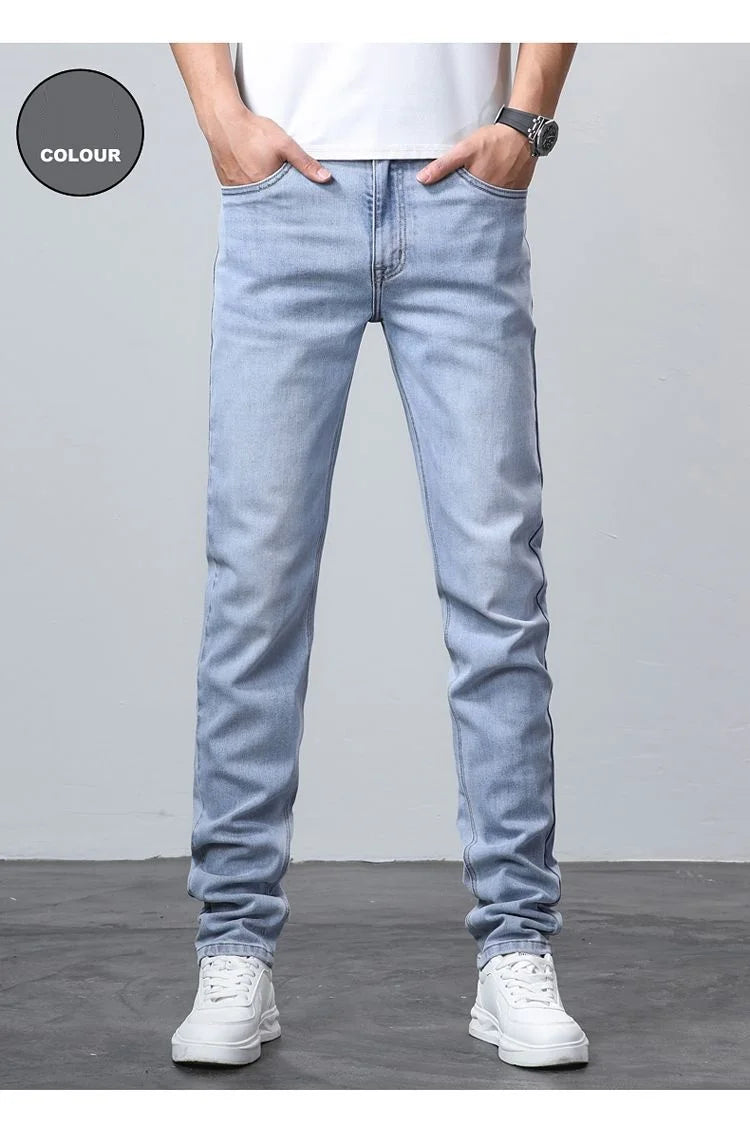 2024 New in Tall Men Jeans Strtch Denim Pants Trouser Male Extra Long Length Slim Thin Y2k Young People 110 115cm 190cm 195cm