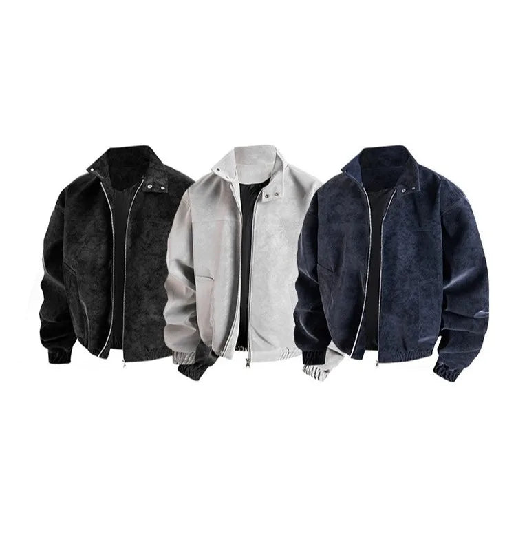 2025 Autumn and Winter New Jacket Men's Stand Up Collar Jacket Loose, Comfortable, Versatile, Handsome, High-quality Jacket  Men