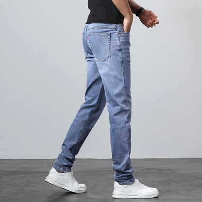2024 New in Tall Men Jeans Strtch Denim Pants Trouser Male Extra Long Length Slim Thin Y2k Young People 110 115cm 190cm 195cm