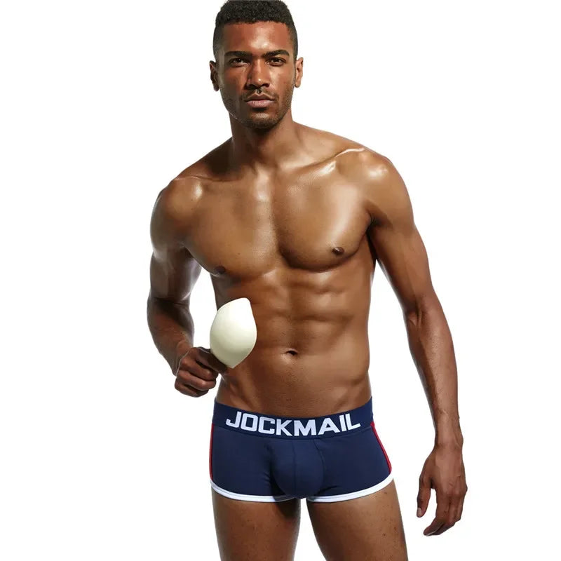 JOCKMAIL  Mens Underwear Boxers Bulge Enhancing with Push Up Cup Underwear Men Shorts Trunk Enlarge Mens Panties Underpants