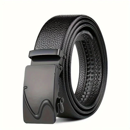 High-quality Men's Automatic Buckle PU Belt New Simple Men's Business Casual Belt Fashionable Men's Birthday Gifts