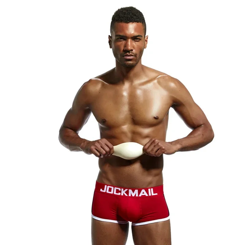 JOCKMAIL  Mens Underwear Boxers Bulge Enhancing with Push Up Cup Underwear Men Shorts Trunk Enlarge Mens Panties Underpants