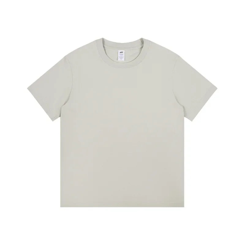 Men's 230g Heavy Cotton Short-sleeved T-shirt Men Pure Cotton Loose Solid Color Bottoming Shirt Trendy Man T-shirt Tops Clothes