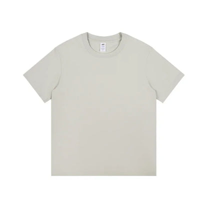 Men's 230g Heavy Cotton Short-sleeved T-shirt Men Pure Cotton Loose Solid Color Bottoming Shirt Trendy Man T-shirt Tops Clothes