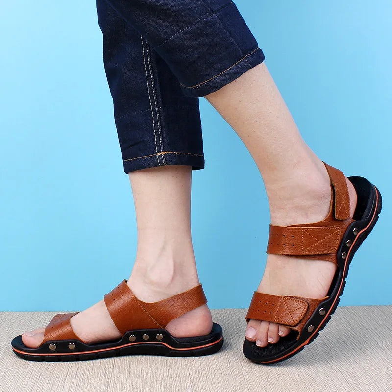 Men's New Summer Breathable Men's Sandals Fashion Trend Beach Shoes Slippers Sandals Mens Sandals Summer Genuine Leather Sandals