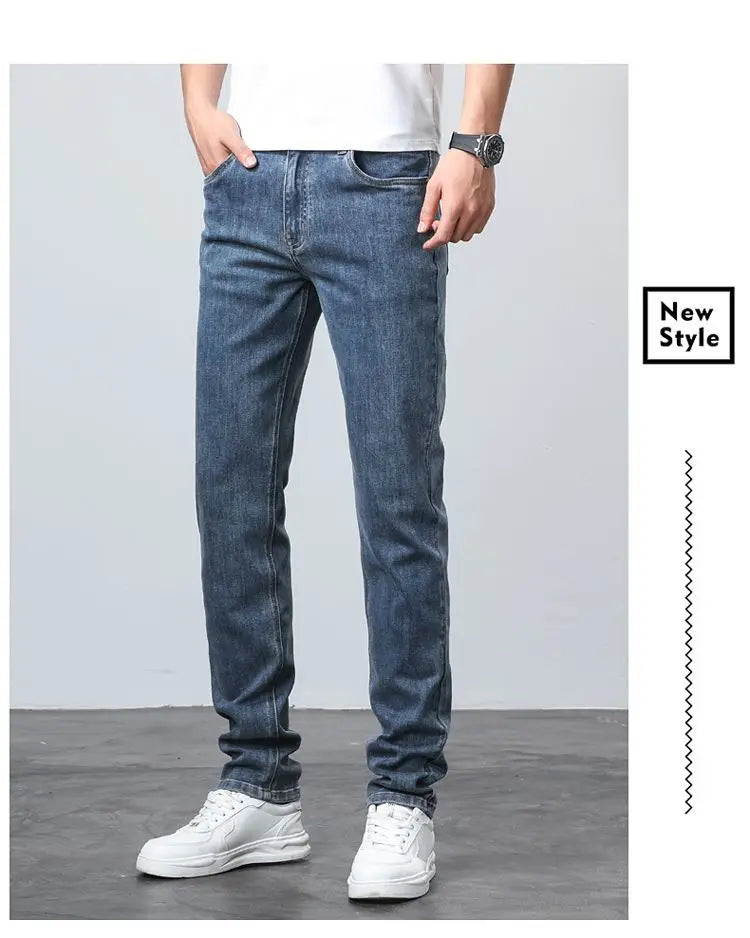 2024 New in Tall Men Jeans Strtch Denim Pants Trouser Male Extra Long Length Slim Thin Y2k Young People 110 115cm 190cm 195cm