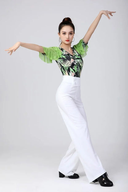 Ballroom Modern Dance V Neck Festival Tops Women Jazz Batwing 6R9GN76D Sleeve Street Adult Costume Original Carnival Latin Pole
