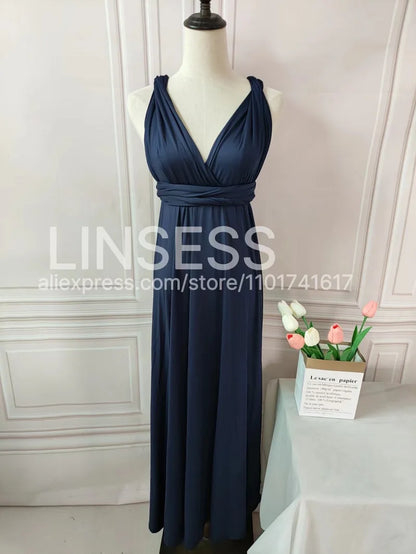 Multiway Bridesmaid Dress Infinity Outfit Floor Length Maxi Wrap Convertible Dresses Wedding Dress Multi-way Rust Dress