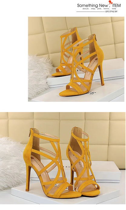 BIGTREE Shoes Roman Style High Heels Woman Pumps Stiletto Heels 11 Cm Women Heels Sexy Party Shoes Hollow Out Women Sandals 2026